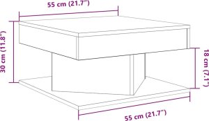 vidaXL vidaXL Stolik kawowy, stare drewno, 55x55x30 cm 9