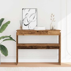 vidaXL vidaXL Stolik konsolowy, stare drewno, wysoki połysk, 80x30x102 cm 3