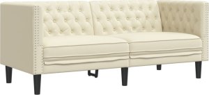 vidaXL vidaXL Sofa Chesterfield, 2-os., kremowa, tapicerowana sztuczną skórą 2