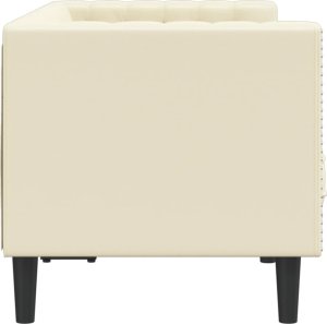 vidaXL vidaXL Sofa Chesterfield, 2-os., kremowa, tapicerowana sztuczną skórą 5