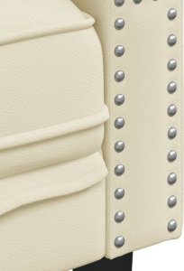vidaXL vidaXL Sofa Chesterfield, 2-os., kremowa, tapicerowana sztuczną skórą 7