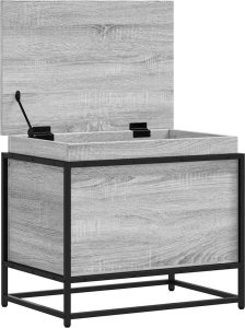 vidaXL Skrzynia z pokrywą, szary dąb sonoma, 60x40x51,5 cm 7