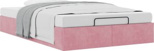 vidaXL vidaXL Rama łóżka otomana bez materaca, różowa, 120x200 cm, aksamit 2