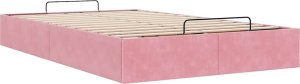 vidaXL vidaXL Rama łóżka otomana bez materaca, różowa, 120x200 cm, aksamit 4