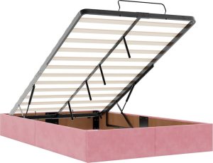 vidaXL vidaXL Rama łóżka otomana bez materaca, różowa, 120x200 cm, aksamit 8