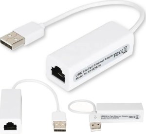 Adapter USB Co2 Adapter Ethernet USB 2.0 Przejściówka 100Mbps przejściówka RJ-45 LAN USB-A 1