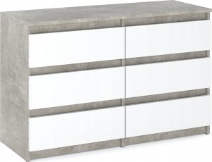 Stiv-Meble Szafka Rtv Komoda Z Szufladami Beton Biały Mat 100 CM 6 Szuflad Nowoczesna 1