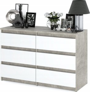 Stiv-Meble Szafka Rtv Komoda Z Szufladami Beton Biały Mat 100 CM 6 Szuflad Nowoczesna 4