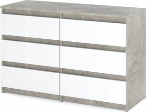 Stiv-Meble Szafka Rtv Komoda Z Szufladami Beton Biały Mat 100 CM 6 Szuflad Nowoczesna 6