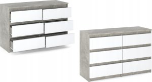 Stiv-Meble Szafka Rtv Komoda Z Szufladami Beton Biały Mat 100 CM 6 Szuflad Nowoczesna 8