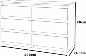 Stiv-Meble Szafka Rtv Komoda Z Szufladami Beton Biały Mat 100 CM 6 Szuflad Nowoczesna 9
