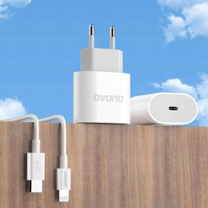 Ładowarka Dudao Ładowarka sieciowa Dudao A14EUC PD 20W USB-C z kablem - biała 2