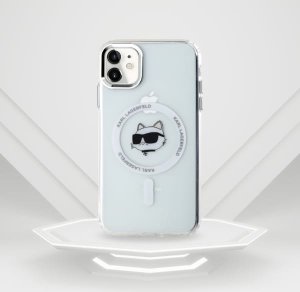 Karl Lagerfeld Karl Lagerfeld KLHMN61HLSCHH iPhone 11    / Xr 6.1" biały/white hardcase IML Metal Choupette Head MagSafe 11