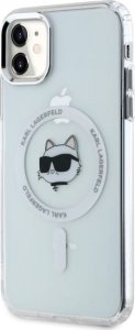 Karl Lagerfeld Karl Lagerfeld KLHMN61HLSCHH iPhone 11    / Xr 6.1" biały/white hardcase IML Metal Choupette Head MagSafe 2