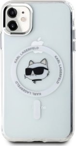 Karl Lagerfeld Karl Lagerfeld KLHMN61HLSCHH iPhone 11    / Xr 6.1" biały/white hardcase IML Metal Choupette Head MagSafe 3