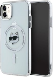 Karl Lagerfeld Karl Lagerfeld KLHMN61HLSCHH iPhone 11    / Xr 6.1" biały/white hardcase IML Metal Choupette Head MagSafe 10