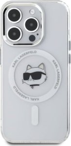 Karl Lagerfeld Karl Lagerfeld KLHMP15LHLSCHH iPhone 15   Pro 6.1" biały/white hardcase IML Metal Choupette Head MagSafe 3