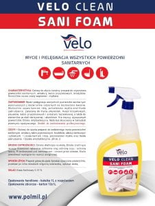 Velo VELO CLEAN SANI FOAM 1l  Gotowy do użycia preparat do czyszczenia powierzchni sanitarnych 1