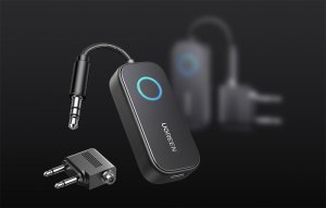 Adapter bluetooth Ugreen ML Odbiornik / nadajnik Bluetooth 5.3 CM671, mini jack 3.5mm, 300mAh + adapter samolotowy 6