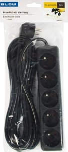 Przewód Blow 98-745# Przedłużacz sieciowy pr-570p 5-gniazd z uziemieniem 5m czarny 3x1,5mm 2