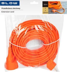 Przewód Blow 98-761# Przedłużacz sieciowy pr-160 1-gniazdo z uziemieniem 50m pomarańczowy 3x1,5mm 2