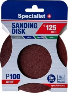 Specialist+ sanding paper P100, 125 mm, 5 pcs. 1