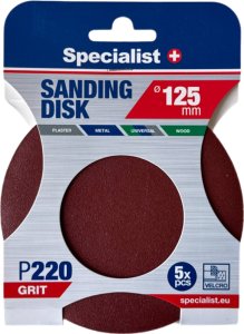 Specialist+ sanding paper P220, 125 mm, 5 pcs. 1
