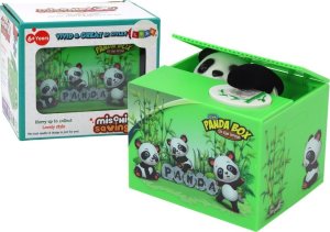 LeanToys Skarbonka Panda Nauka Oszczędzania Miś Zielone Pudełko 1
