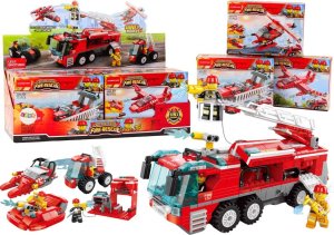 LeanToys Straż Pożarna Łódź Samolot Helikopter Klocki Konstrukcyjne MIX 1
