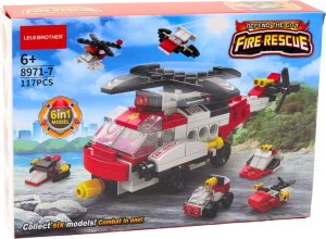 Kloksy Zestaw klocków helikopter czerwony 117el 3