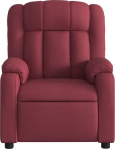 vidaXL Rozkładany fotel masujący, winna czerwień, obity tkaniną 7
