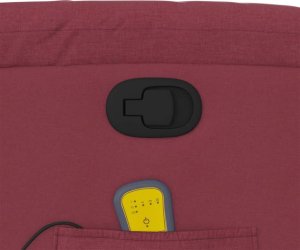 vidaXL Rozkładany fotel masujący, winna czerwień, obity tkaniną 10