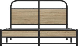 vidaXL Łóżko bez materaca, 140x200 cm, przydymiony dąb 5