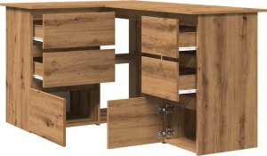 vidaXL Biurko narożne, dąb artisan, 145x100x76 cm 5