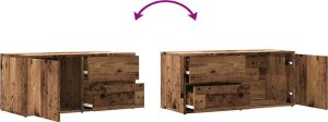 vidaXL Szafka TV, stare drewno, 80x34x35,5 cm 10