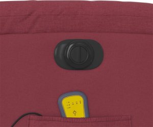 vidaXL Rozkładany fotel masujący, elektryczny, winna czerwień, tkanina 11