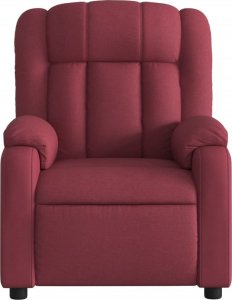 vidaXL Rozkładany fotel masujący, elektryczny, winna czerwień, tkanina 8
