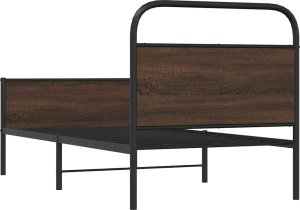 vidaXL Łóżko bez materaca, 90x200 cm, brązowy dąb 7