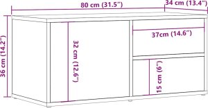 vidaXL Szafka TV, dąb artisan, 80x34x35,5 cm 11