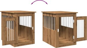 vidaXL Kojec dla psa, dąb artisan 45x62x59 cm, materiał drewnopochodny 8