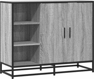 vidaXL Szafka, szary dąb sonoma, 92x35x76 cm, materiał drewnopochodny 2