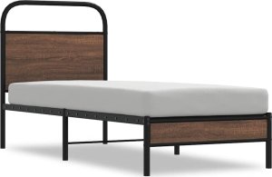 vidaXL Łóżko bez materaca, 75x190 cm, brązowy dąb 2