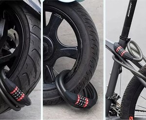 RockBros Zapięcie rowerowe zamek na szyfr 5 cyfr lina 1.8m - czarne (1024497) 15