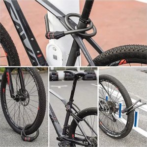 RockBros Zapięcie rowerowe zamek na szyfr 5 cyfr lina 1.8m - czarne (1024497) 16