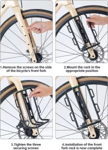 RockBros Półka rowerowa na torby na widelec rowerowy - czarna 20