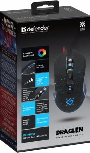 Mysz Defender Mysz gamingowa przewodowa DRAGLEN GM-907 7200 DPI 4