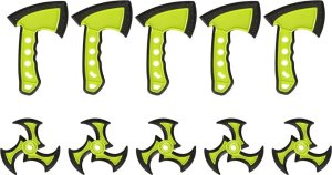 Ikasus Dart tarcza silikonowa toporek x5 gwiazdka x5 21" 9