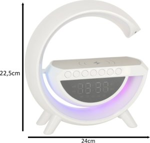 Radiobudzik KRISBERG Lampka LED RGB ładowarka indukcyjna radio budzik zegar 12