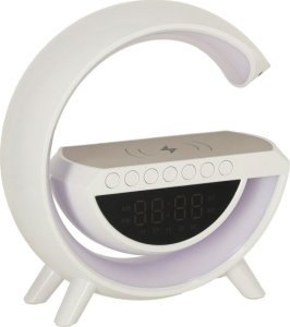 Radiobudzik KRISBERG Lampka LED RGB ładowarka indukcyjna radio budzik zegar 3