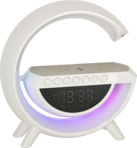 Radiobudzik KRISBERG Lampka LED RGB ładowarka indukcyjna radio budzik zegar 6